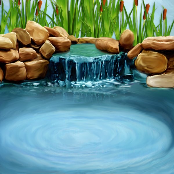 Пруд рисунок