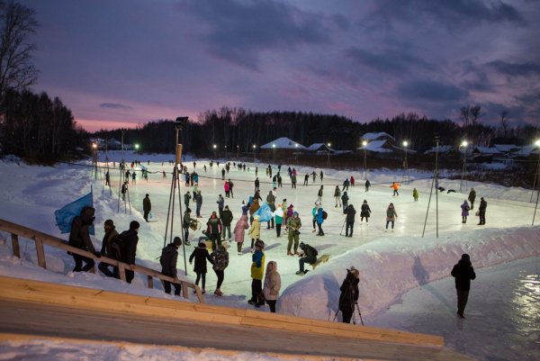 Каток на Мавлюкеевском озере Томск