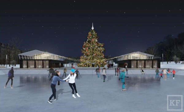 Парк черное озеро Казань каток