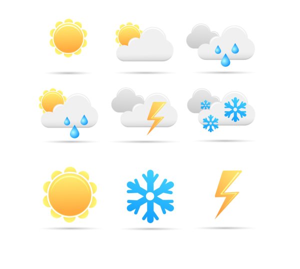 Погодные пиктограммы для детей
