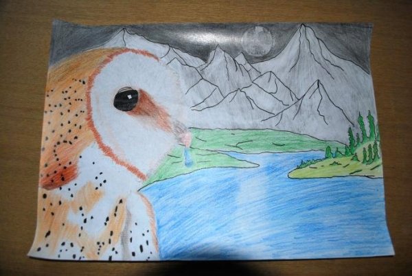 Легкий рисунок на тему Байкал