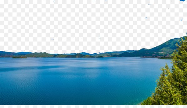 Озеро на белом фоне