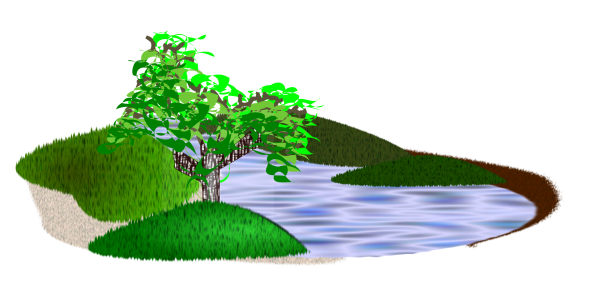 Речка на прозрачном фоне