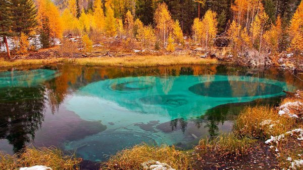 Гейзеровое озеро горный Алтай