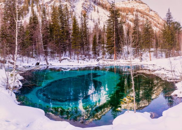 Малахитовое озеро горный Алтай