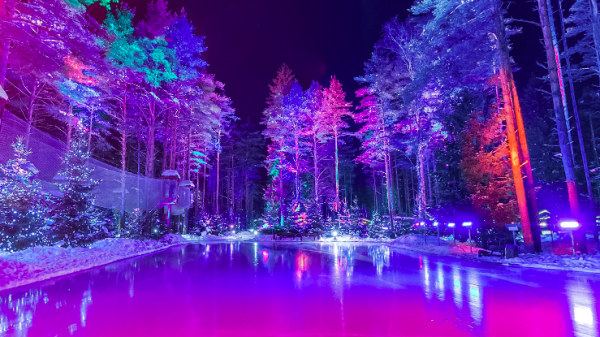 Охта парк подсветка