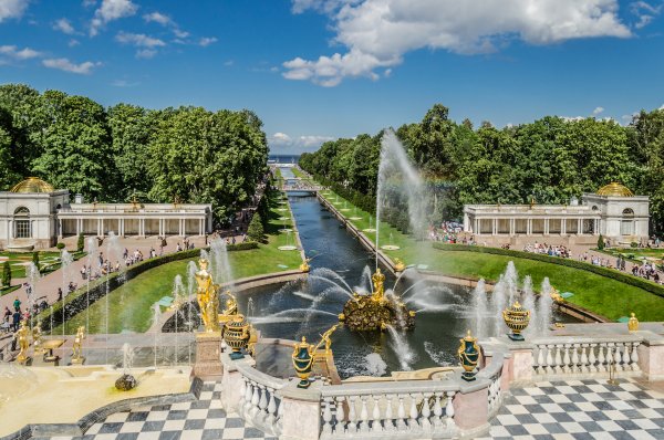 Петродворец фонтаны Нижний парк