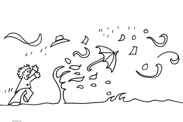 Ветер рисунок для детей