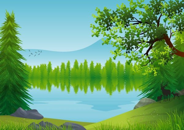 Лес мультяшный