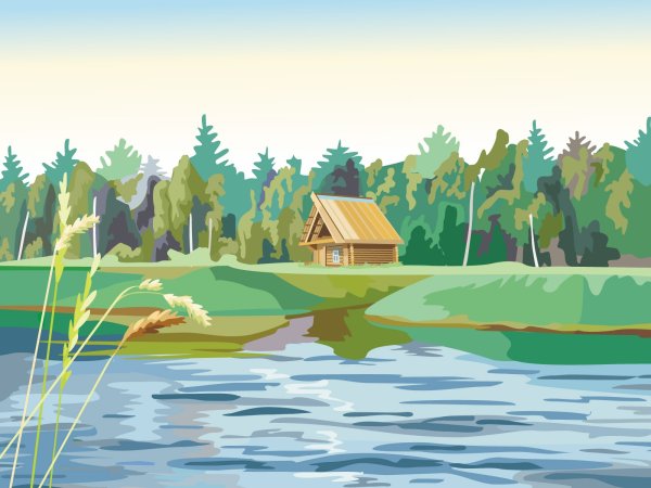 Речка рисунок для детей