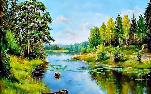 Пейзаж с речкой