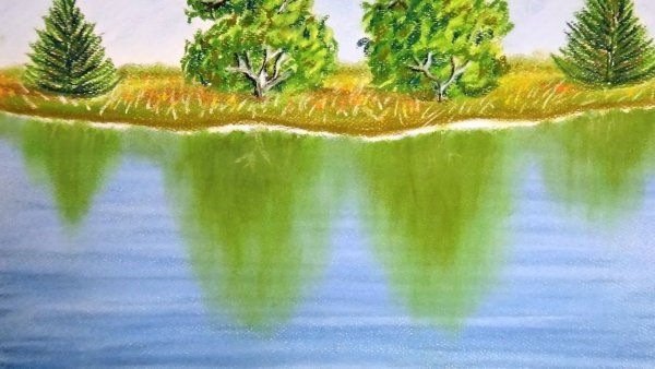 Пейзаж реки для детей