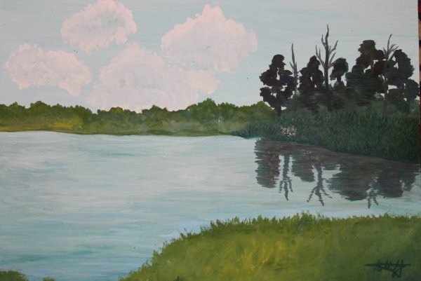 Рисование реки и озера