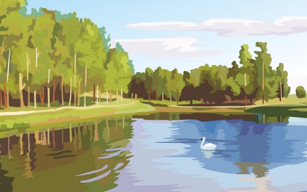 Речка рисунок