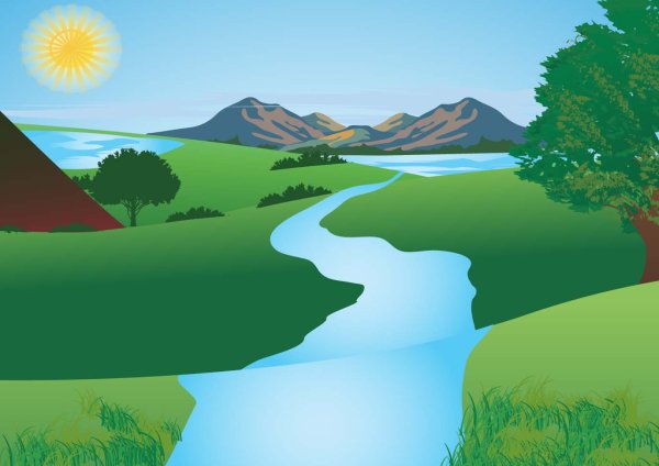 Речка мультяшная