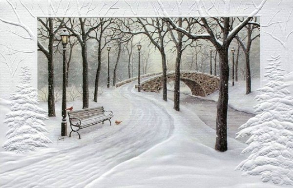 Картина в зимнем парке