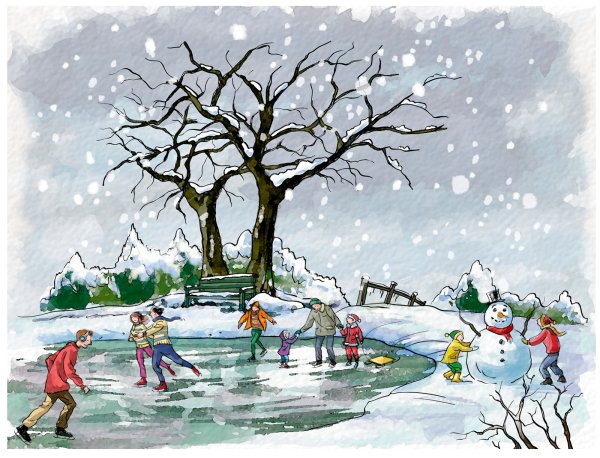 Зимняя картина для детей