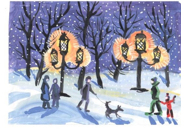 Композиция зимняя прогулка