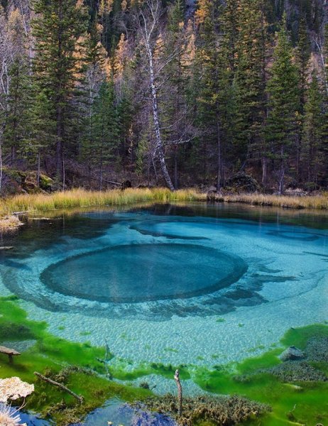 Гейзерное озеро в Горном Алтае