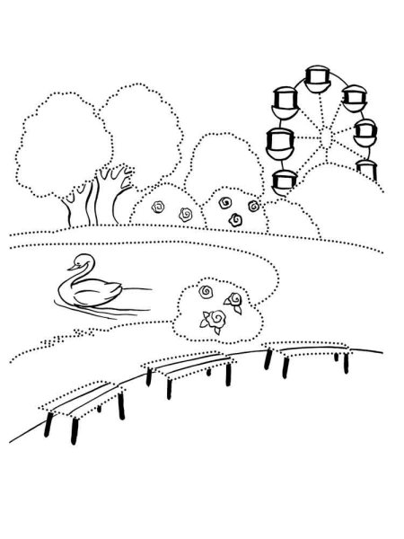 Раскраска городской парк