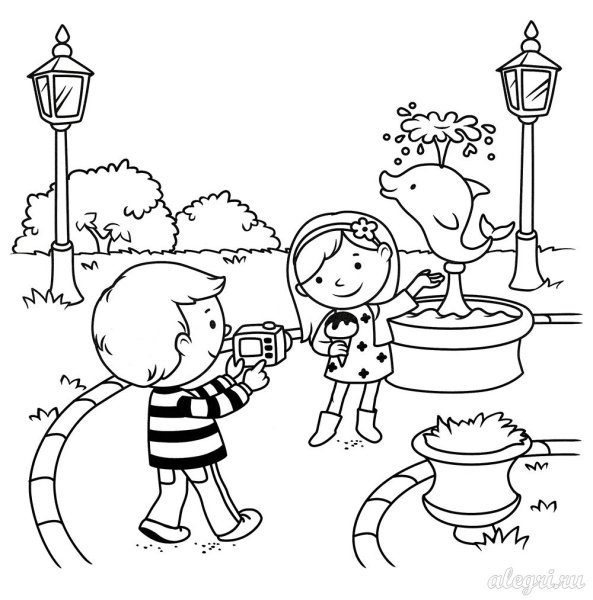 Улица раскраска для детей