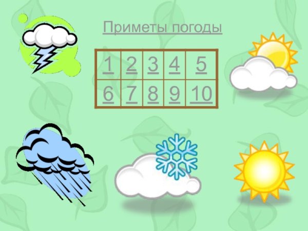 Погодные приметы рисунок