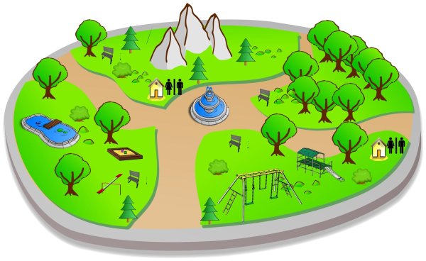 Парк на белом фоне