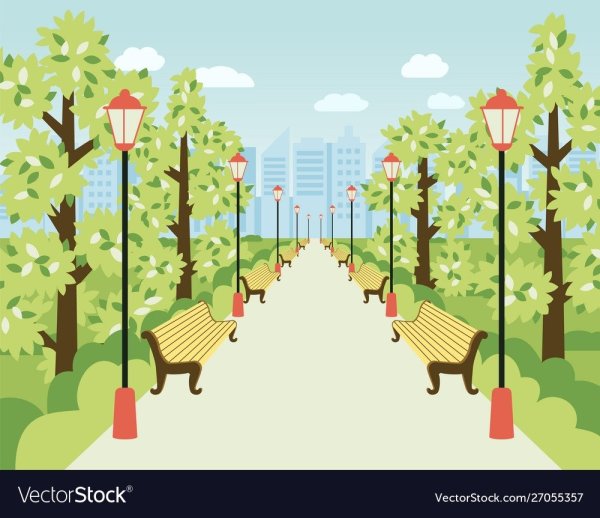 Город парк вектор