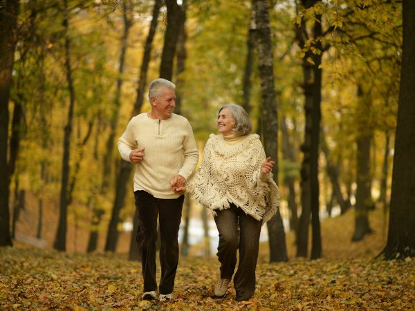 Пожилые люди осень