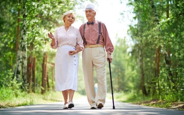 Пенсионеры в парке