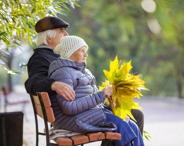 Пенсионеры в парке