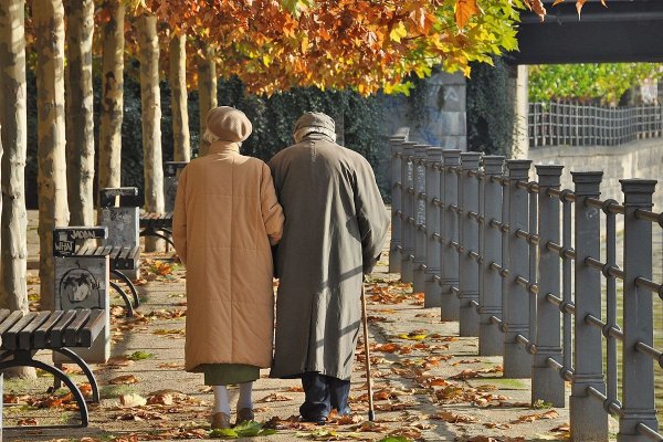 Старики в осеннем парке
