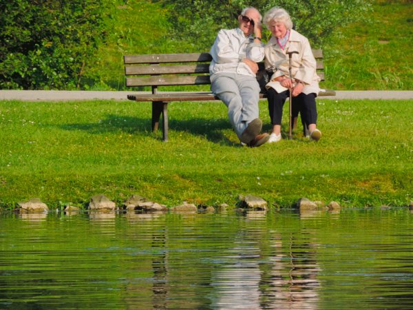 Пожилые на скамейке