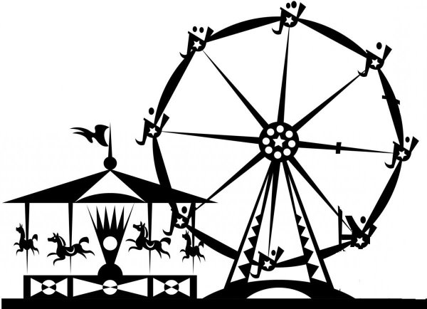 Парк вектор чб