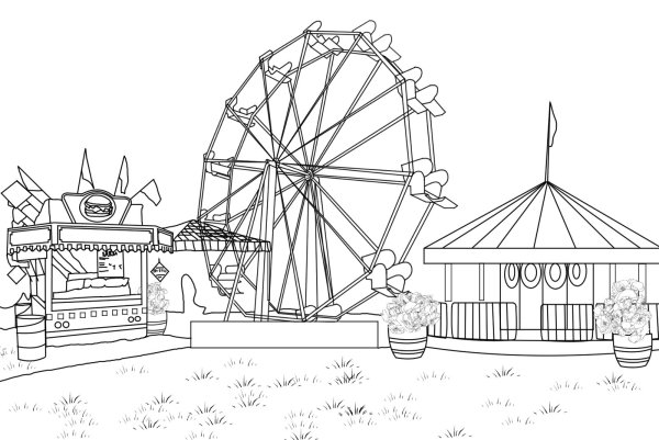 Рисование парка развлечений