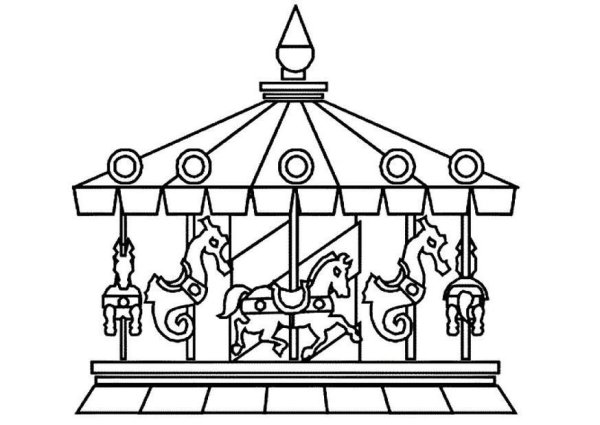 Карусель раскраска