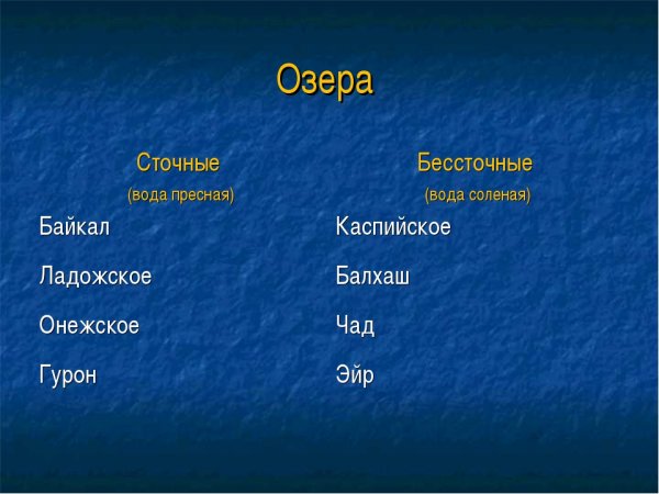 Название озер