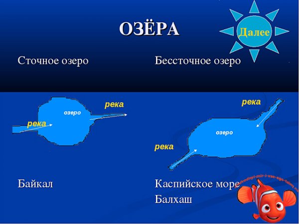 Сточные бессточные и проточные озера