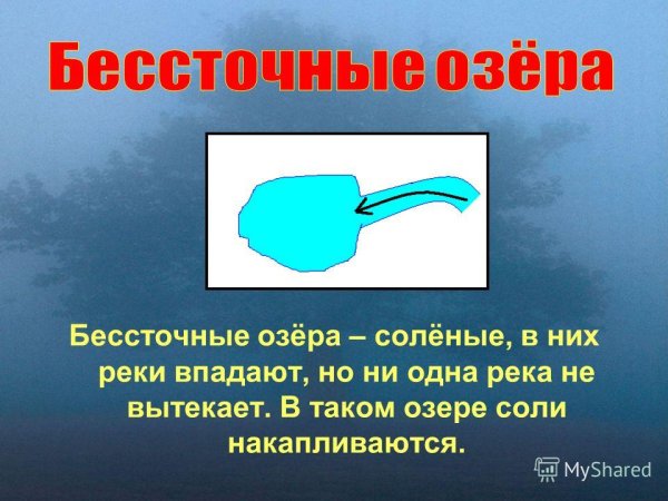 Пресные соленые сточные бессточные озера это