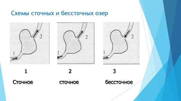 Нарисуйте два озера сточное и бессточное