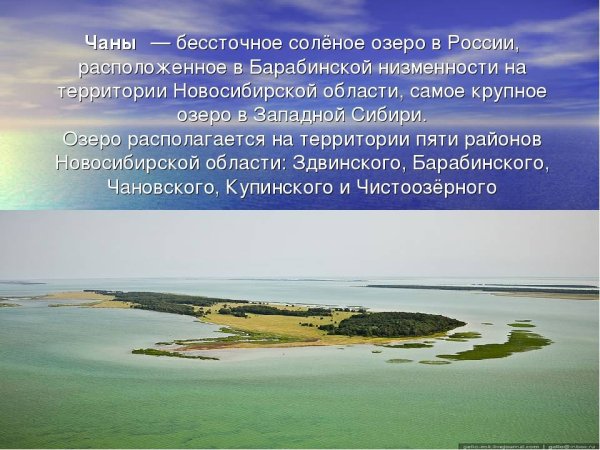 Солёное бессточное озеро Чаны;