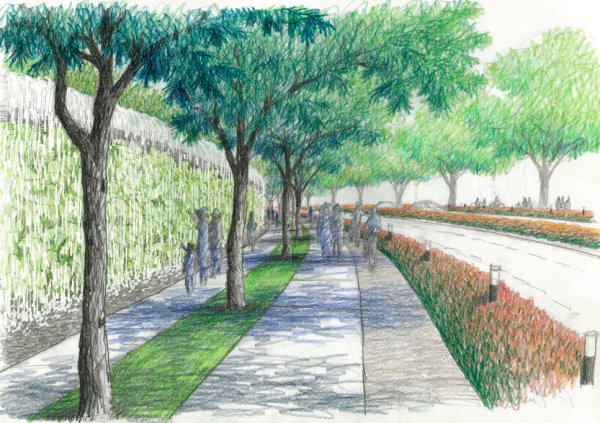 Аллея в перспективе