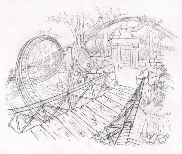 Парк набросок