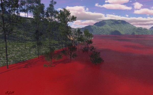 Красное озеро в Канаде