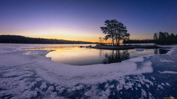 Озеро Saimaa Финляндия зимой