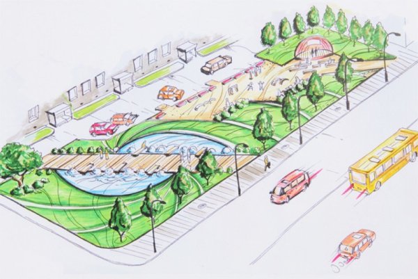 Эскиз сквера