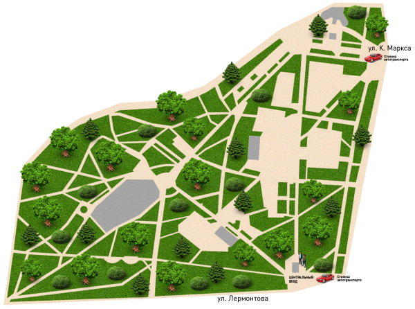 Карта парка Белинского Пенза