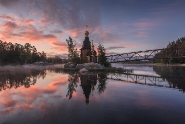 Вуокса озеро храм Андрея Первозванного
