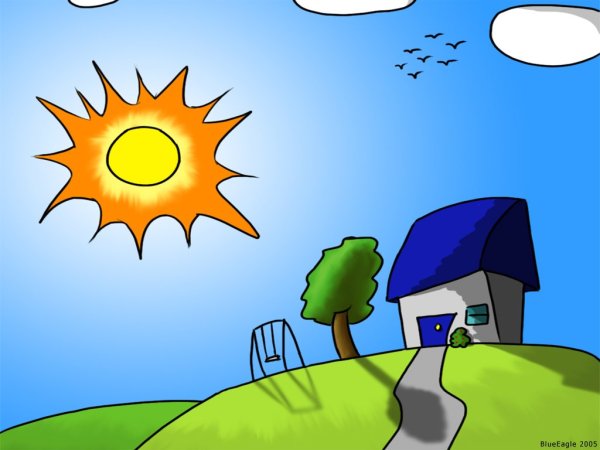 Солнечная погода рисунок