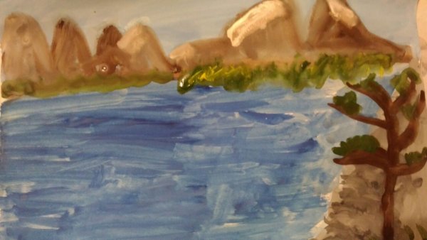 Озеро Байкал рисунок для детей